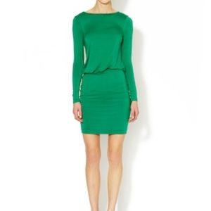 Jersey Long Sleeve Dress with Long Keyhole Back